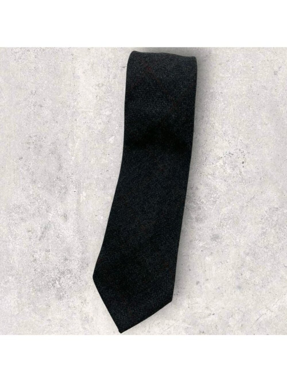 BARTON Wool Tie ITALY Gray Burgundy Tartan W:3.8" EUC